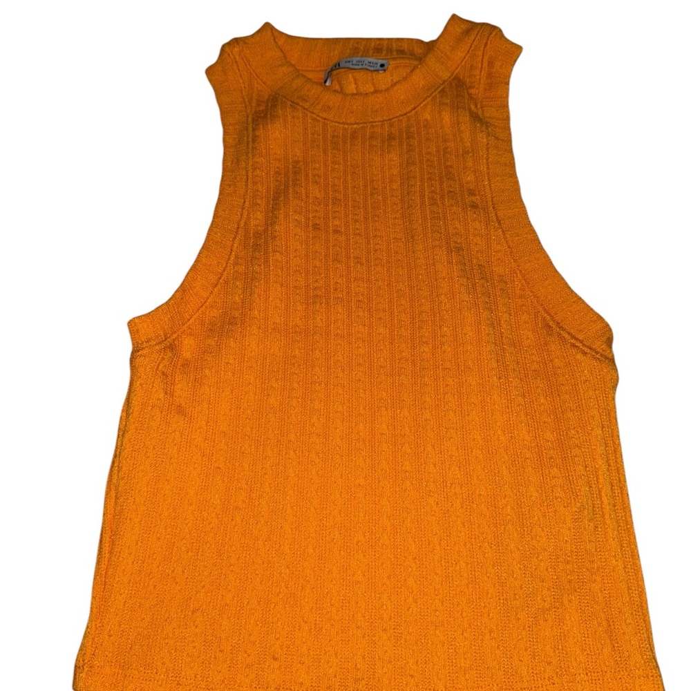 Zara Bright Orange Knit Top Size Small